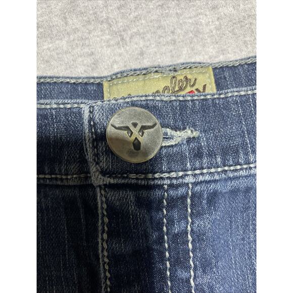 Wrangler 20X Jeans Mens Tag 36x34 Actual 37x32.5 Straight Western Cowboy Patched - Picture 11 of 16